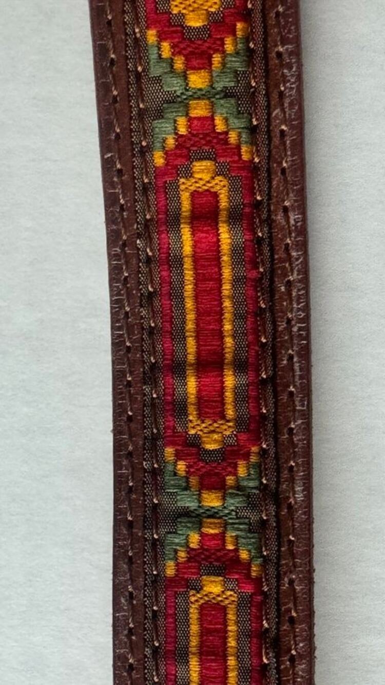 Vintage Comeco Leather Belt 110/L Unisex Made Italy Southwestern Woven Boho